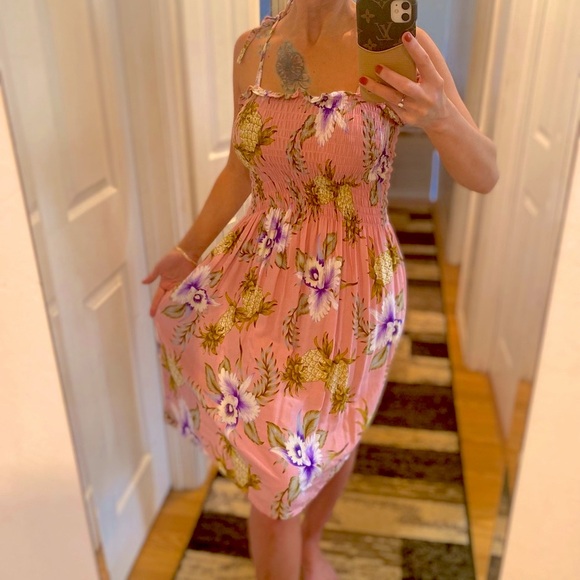 Aloha Print Midi 🌺🍍 dress OSFM excellent condition - Picture 7 of 14